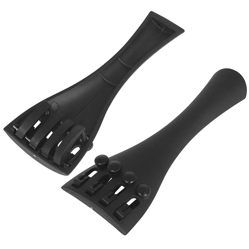 

2 Pcs Tailpiece Carbon Fiber Violin Wire Board Parts Instrument Replace Black Acessories
