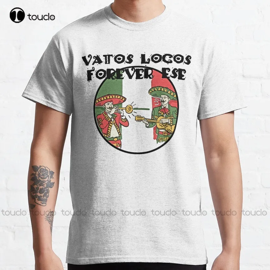 Vatos Locos Forever Ese Classic T-Shirt Mens Compression Shirt Funny Art Harajuku Streetwear Cartoon Tee Xs-5Xl Custom Gift New