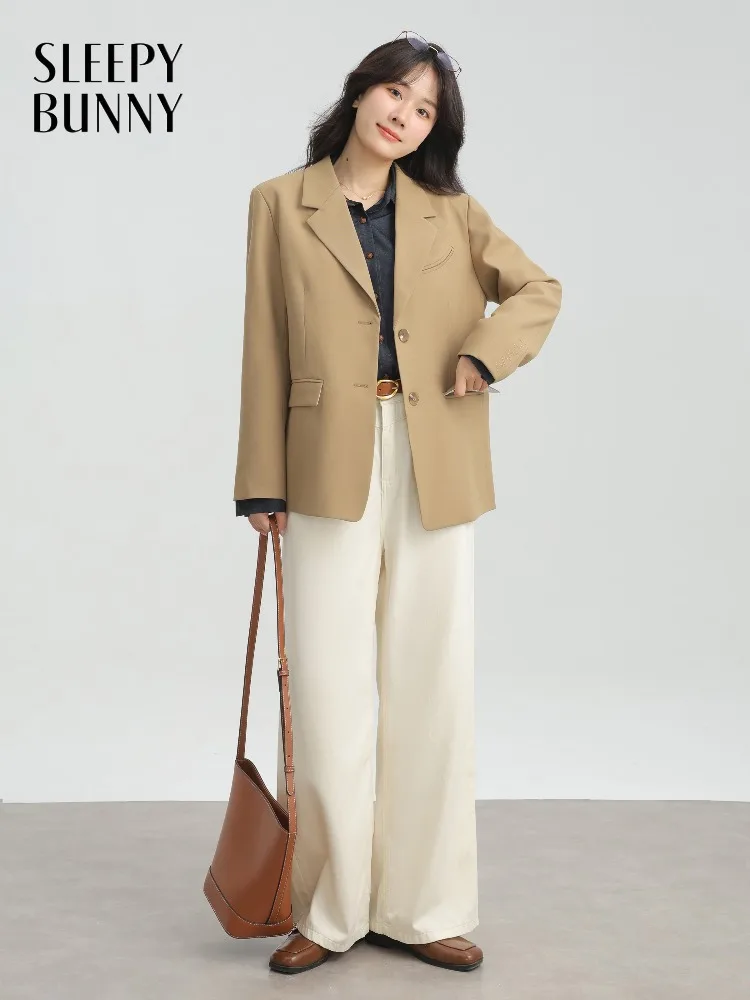 Elegante giacca sportiva retrò allentata per donna Cappotto da abito con risvolto alla moda Capispalla da ufficio casual in stile coreano per lo styling dell'armadio autunnale