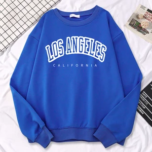 Wollpullover für Frauen, runde Kragenhöfen, weiche Frauenkleidung, heißer Pullover, Los Angeles California Letters, Straßentrend 8 Hauptverkäufe Los Angeles weiblich - №4
