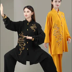New Arrival Fashion Men Women Chinese Style Tai Chi Clothing Embroidery Kung Fu Suits Spring Autumn Martial Arts Costume Sets