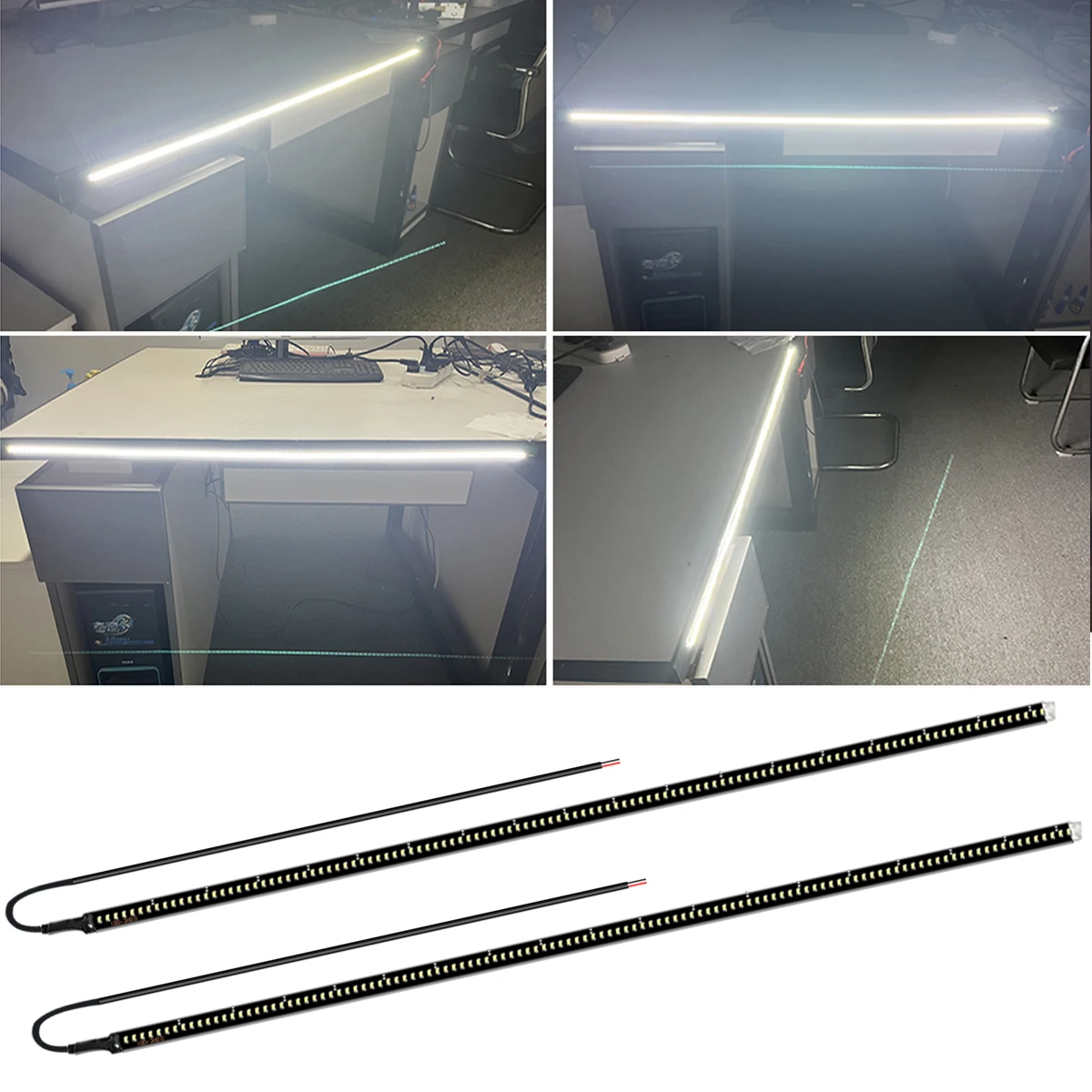 2pcs Night Camping Light Strip, Car Side LED Light, 17.8''-39.4'' Exterior Aluminum PCB Waterproof Work Light Strip, Indoor Deco