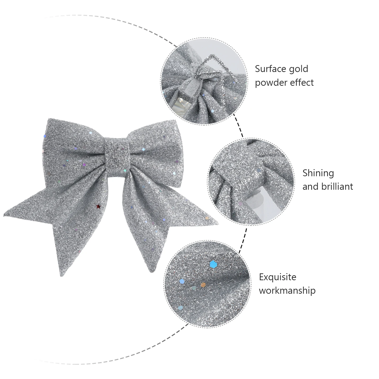 

Christmas Glitter Bows Decoration Decorations Stocking Decorating Bowknot Garland Tree Large Ornament