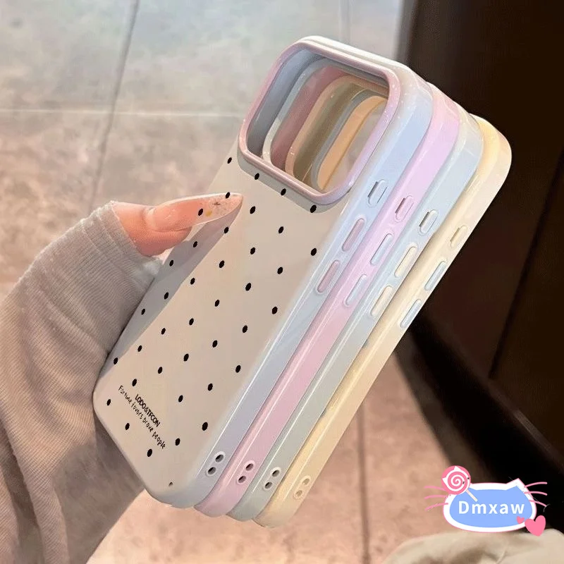 Cute Black Polka Dot Phone Case For Tecno Camon 50 Ultra 40 30 20 Pro 16S 15 Air Pova 8 Pro 5G 4G Candy Color Soft Frame Casing - view 5