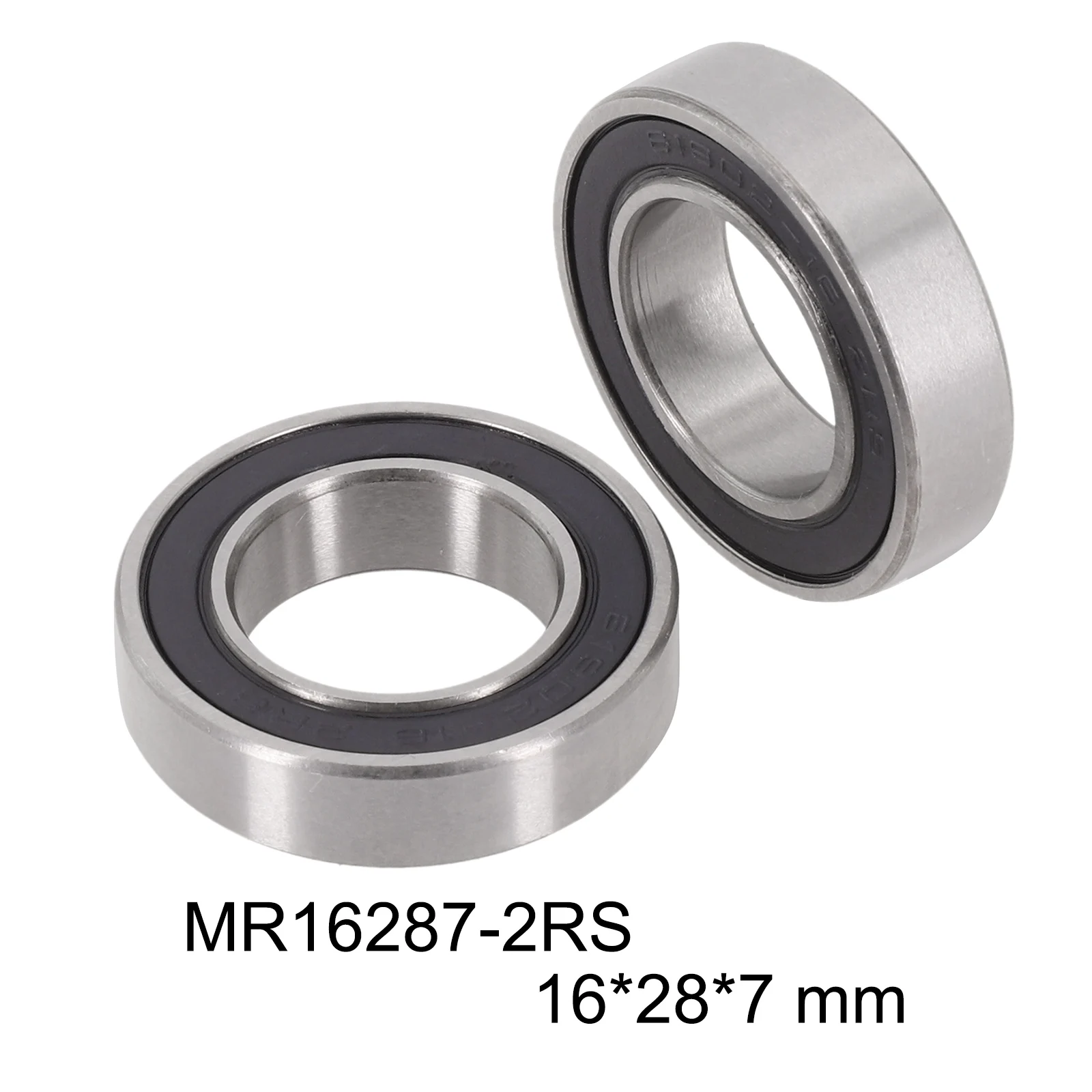 

Bike Bicycle Bearing Hubs Cassette Bottom Bracket, 2PCS 162872RS, Silver+Black Color, Size 16x28x7mm, Easy to Install and Use