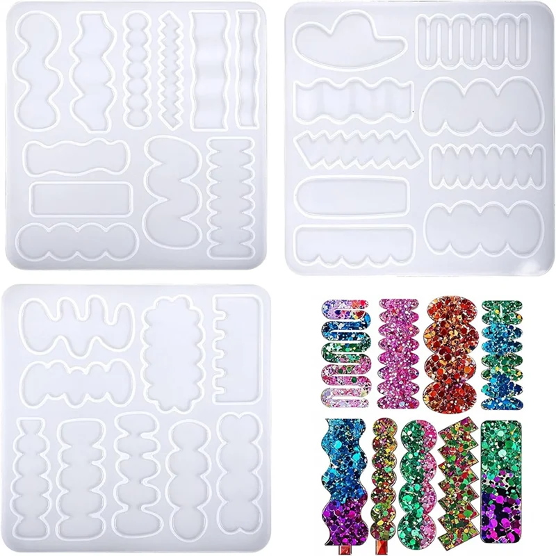 

A32HOT-3Pcs Hairpin Silicone Molds, Hairpin UV Resin Molds, Epoxy Resin Molds For Hairpin Casting DIY Jewelry Accessories