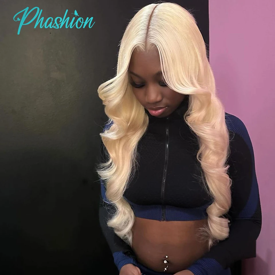 Perruque Lace Closure Wig Remy Brésilienne Naturelle, Cheveux Lisses, Body Wave, Deep Part, Transparent, Blonde, Kim K 2x6, HD, 613