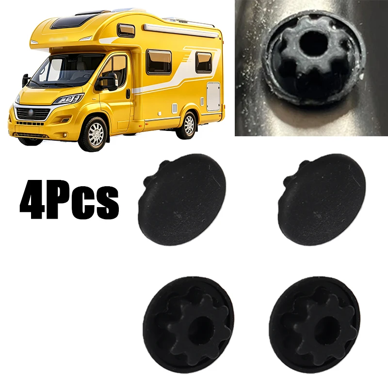 4Pcs For Smev Dometic Black Screw Cap Covers Cog Sink Hob Cooker Motorhome Caravan RV Parts On Sinks Hobs Silicone Rubber