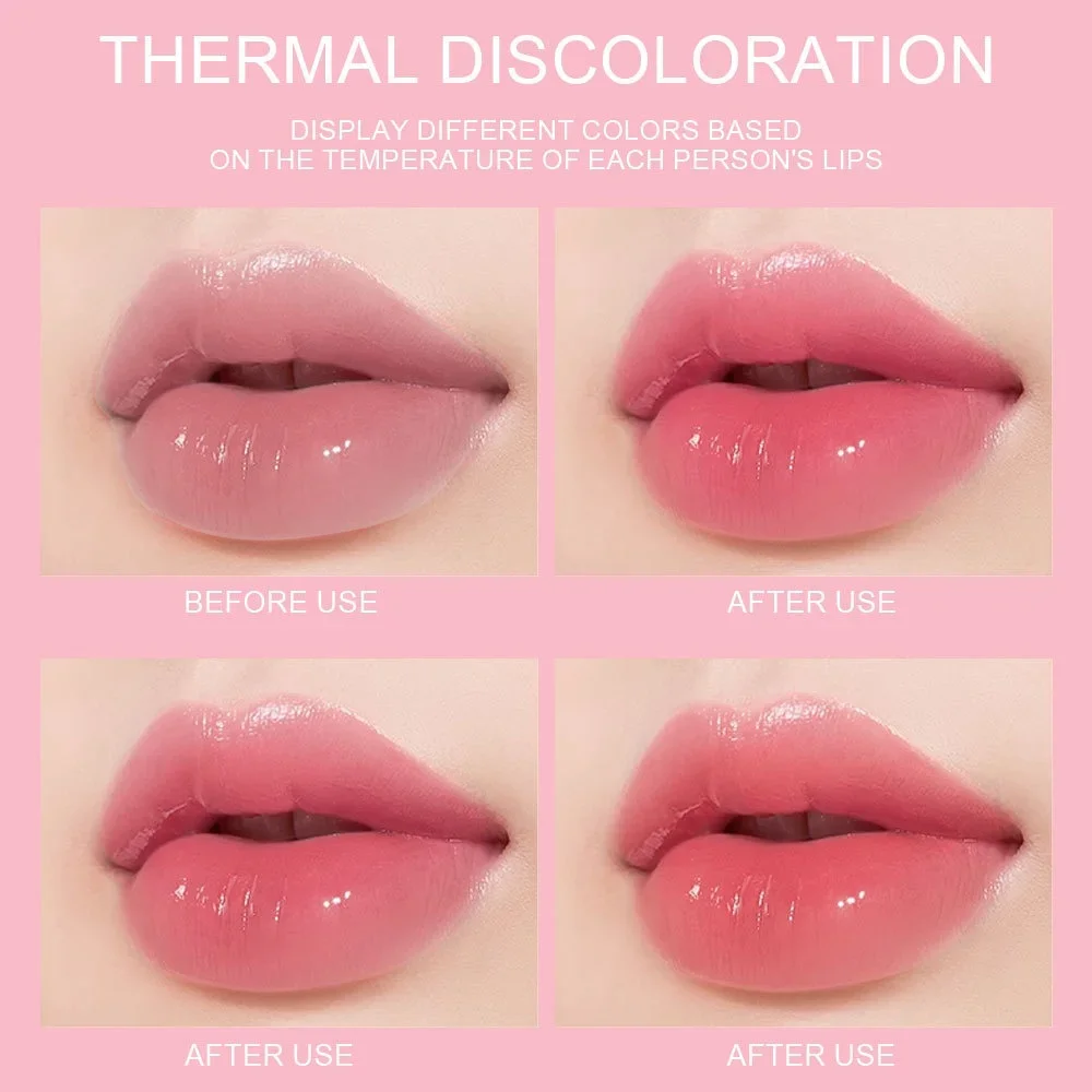 Color Shift Lip Balm Hydrating Long Lasting Moisturizing Peach Jelly Stain Waterproof Smooth Repair Care Makeup