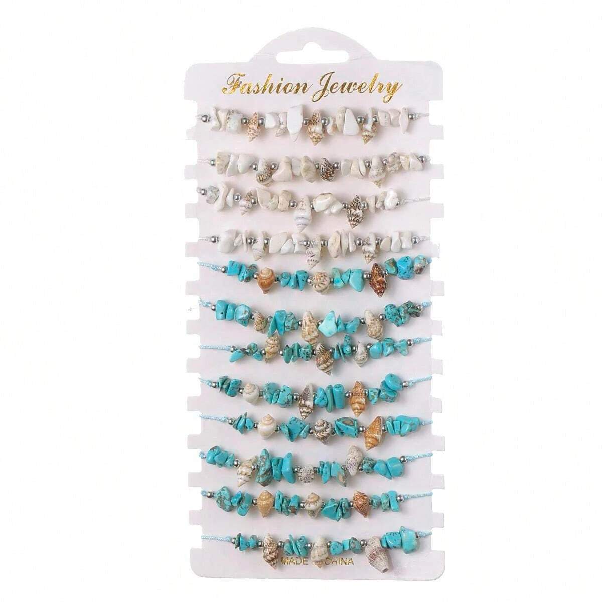 New Conch Bracelet Turquoise Beach Surfing String Ocean Style Braided Series Hand Jewelry Set