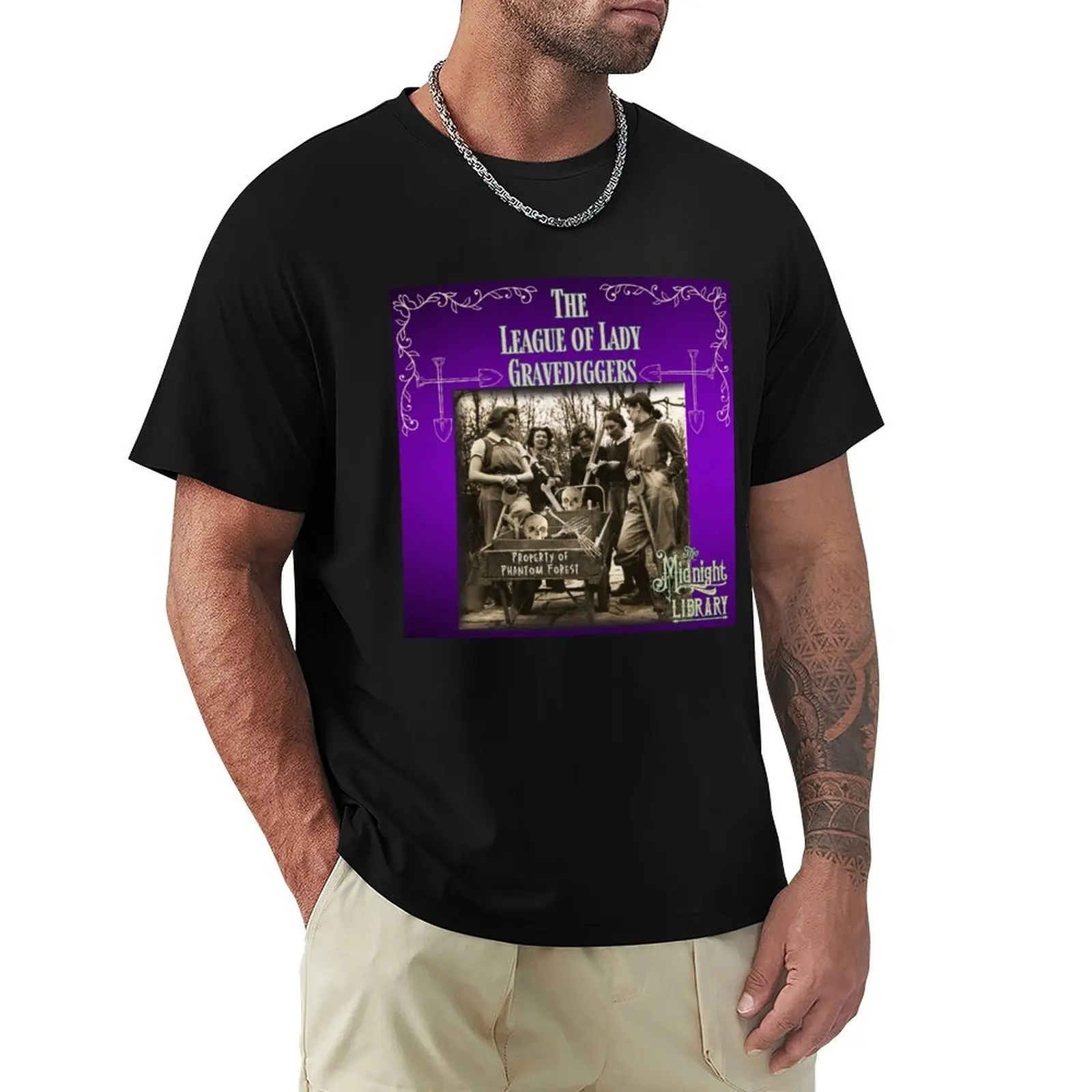 

NEW! League of Lady Gravediggers from The Midnight Library! T-Shirt customizeds valentines boutique clothes Short sleeve tee men