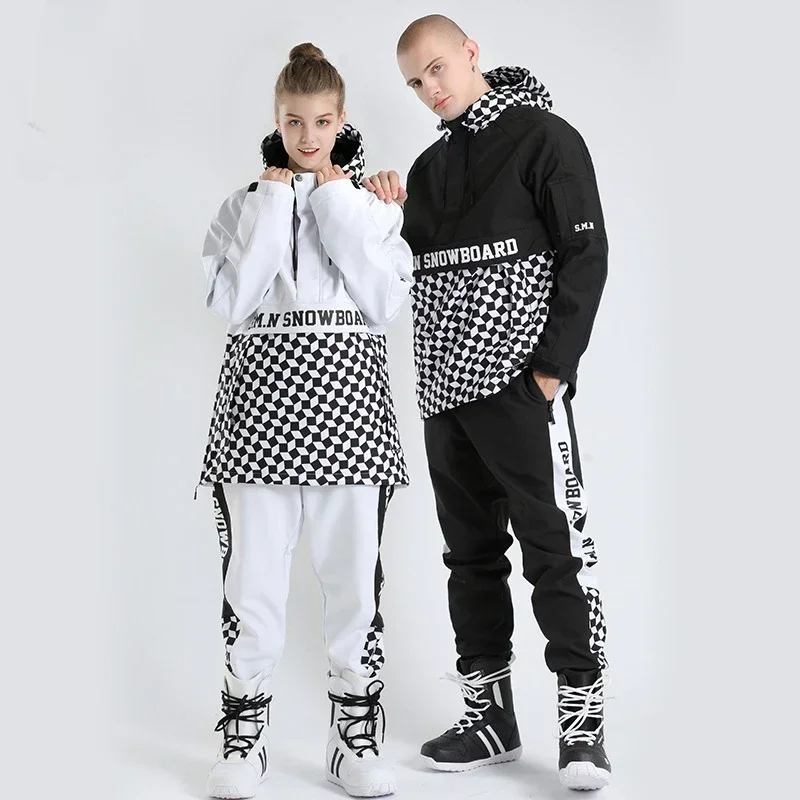 New 2024 Couple Skiing Suit Set Snowfield Outdoor Warm Windproof Men's Ski Tracksuit Women Snowboard Sport Winter Tops and Pants