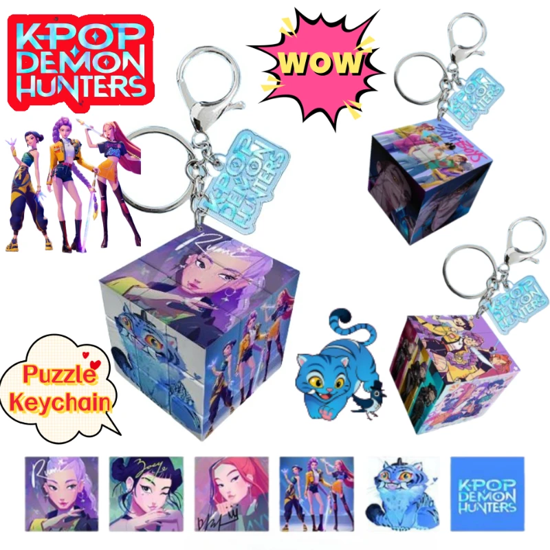 KPop شيطان الصيادين رومي آبي ساجا شخصية الإبداعية لغز لعبة المفاتيح زوجين على ظهره الاكريليك الديكور هدية رائعة