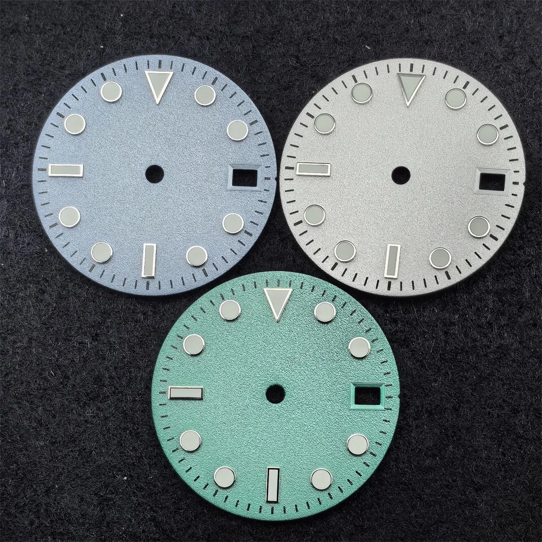 NH35 Watch Dial 28.5MM Logo Free Frosted Dial Date Men's & Women's Watch Modified Parts Fit for NH35/ NH36/ 4R/ 7S Movement
