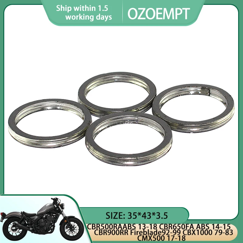 

OZOEMPT 35*43*3.5 Exhaust Pipe Gasket ForCBR500RAABS 13-18 CBR650FA ABS 14-15 CBR900RR Fireblade92-99 CBX1000 79-83 CMX500 17-18