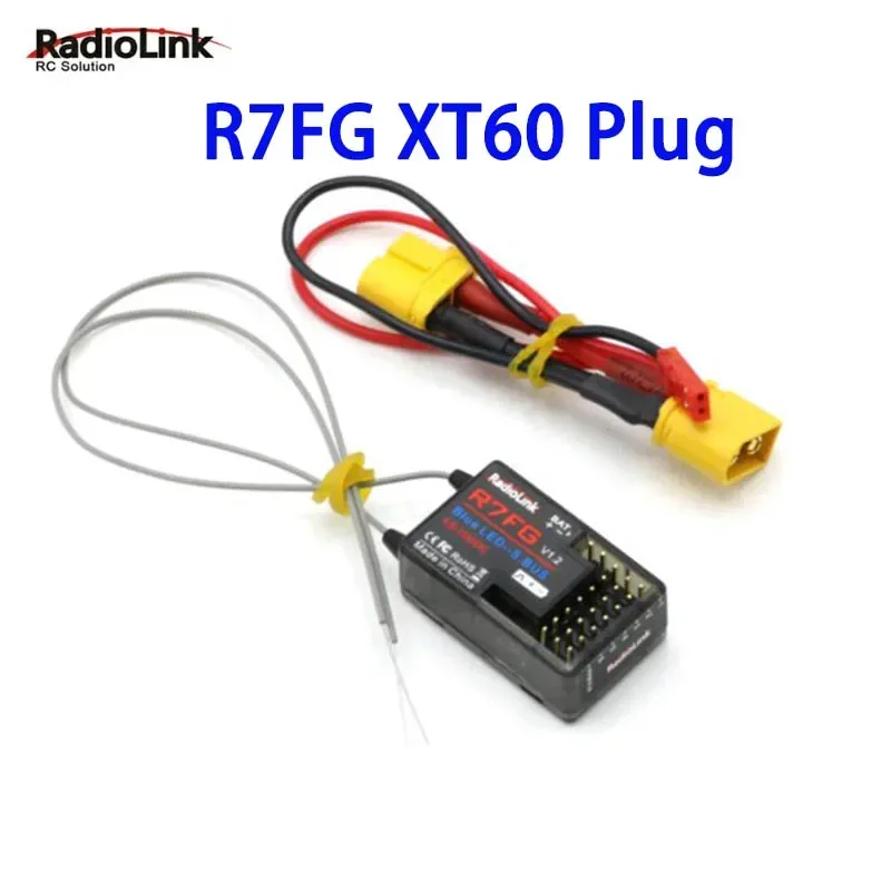 RadioLink R7FG XT60 Plug 2.4GHz 7CH Dual Antenne Ontvanger Hoogspanning Geïntegreerde Gyro Versie Voor RC6GS V2 V3 RC Zender