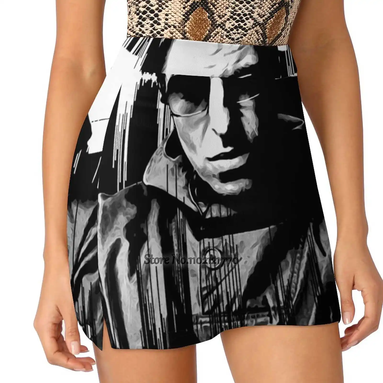 Falda con forro deportivo para mujer, Falda corta con estampado de Liam Gallagher, Liam, Gallagher