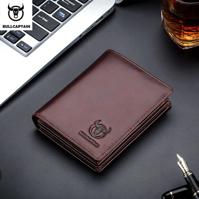 BULLCAPTAIN Large Capacity Genuine Leather Bifold Wallet Credit Card Holder for Men with 15 Card' Slots RFID Wallet