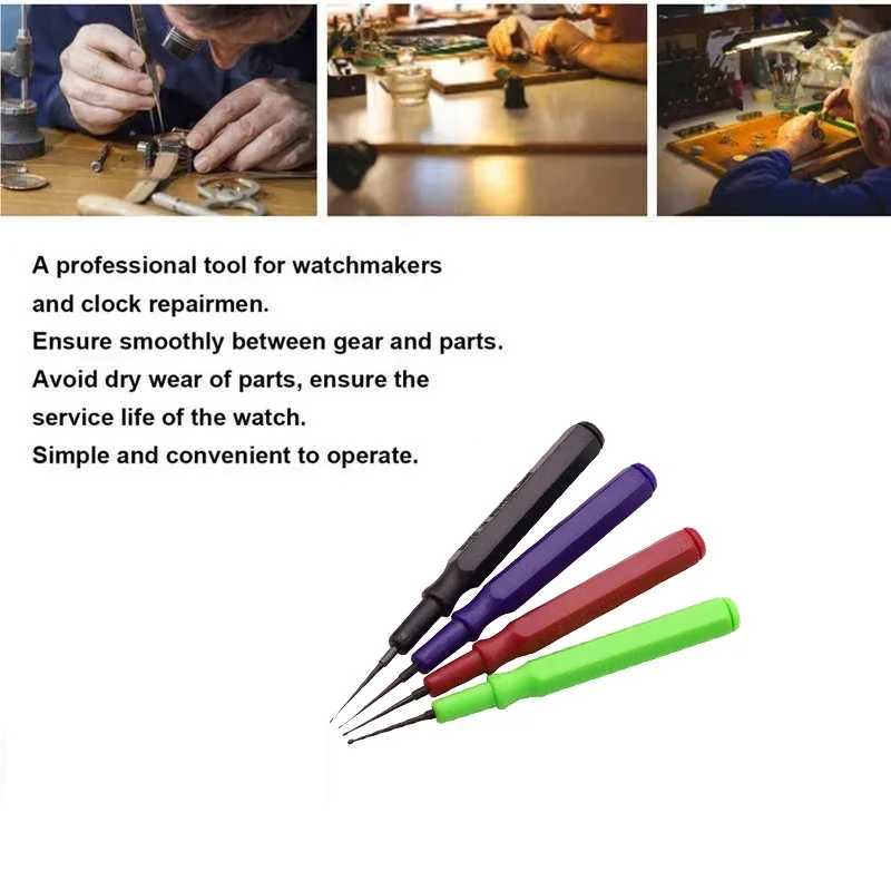 4 قطعة دبوس الزيت القلم تراجع 1 قطعة طبق مزيتة أداة مجموعة ساعة تنظيف أداة عقد ساعة النفط ساعة إصلاح أداة الإكسسوارات لصانعي الساعات