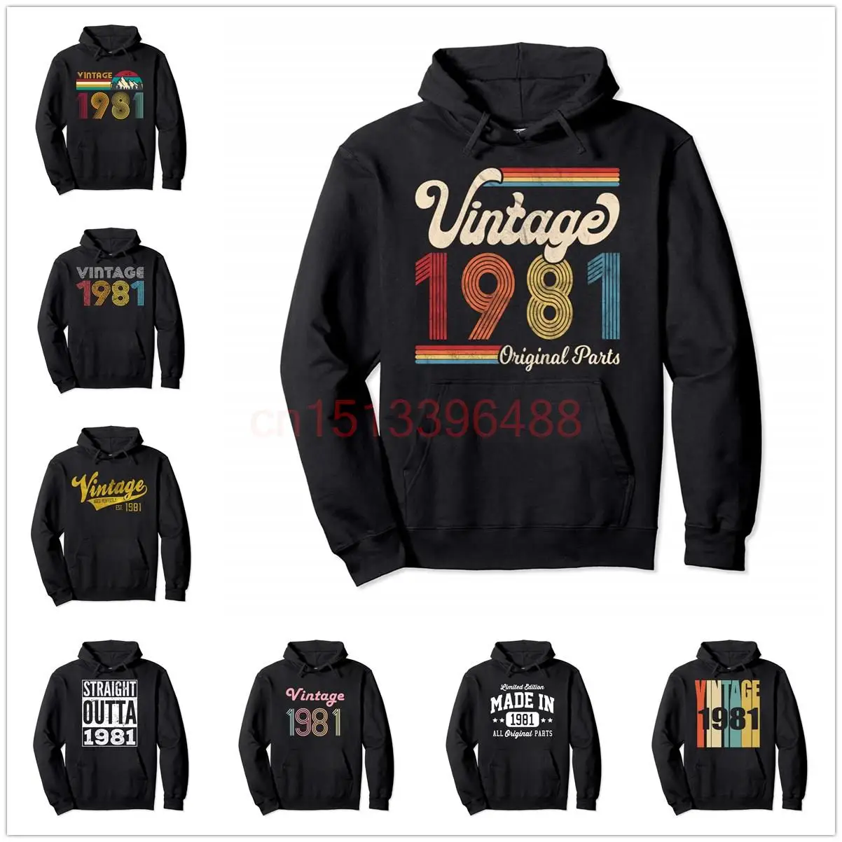 95% Cotton 42 Year Old Birthday Vintage 1981 42nd 80's Design Pullover Hoodie Sweatshirt Men Women Tracksuit Clothing