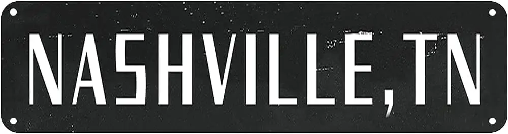 Nashville, TN City Sign Rustic Vintage Wall Art Home Decor 4x16 inch