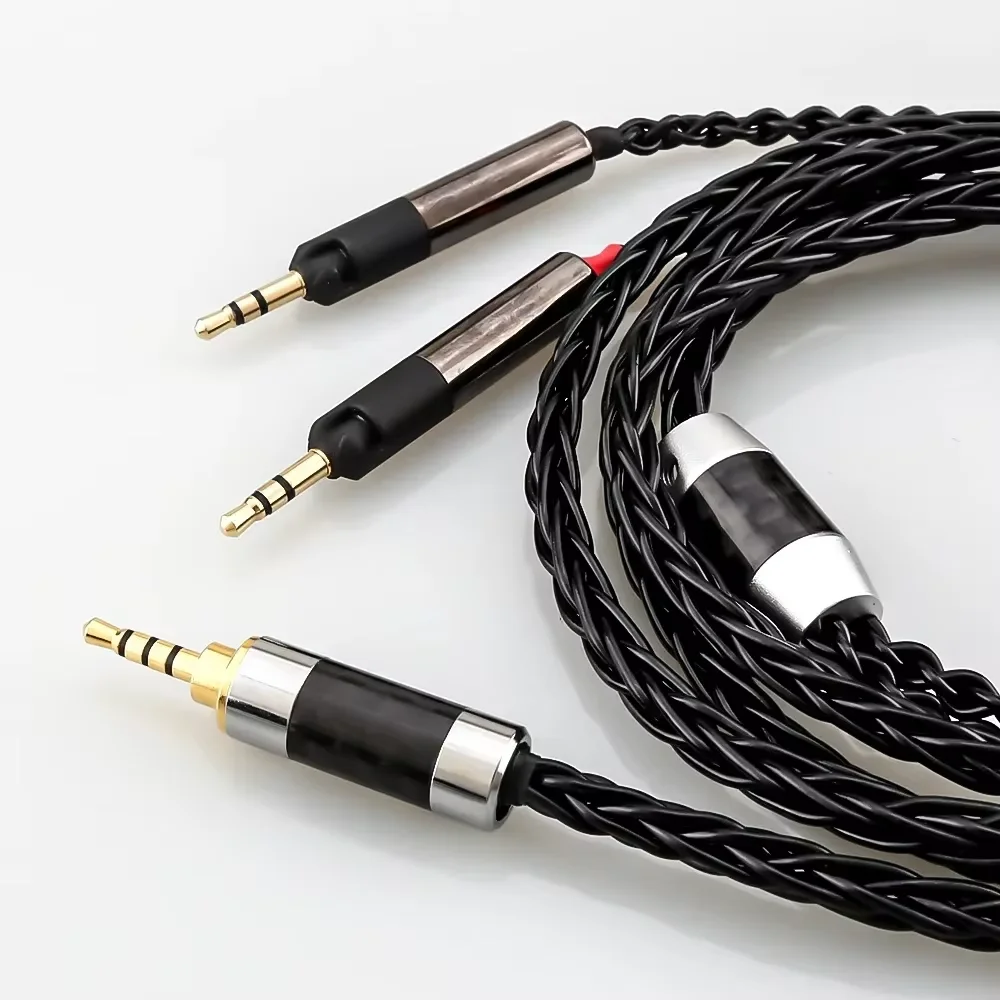 HiFi 4.4/2.5mm Xlr 152 コア ブラック シルバー メッキ イヤホン アップグレード ケーブル ATH-R70X R70X R70X5 ヘッドフォン用