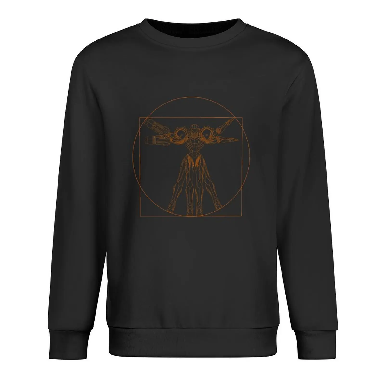 

Vitruvian Samus Metroid Da Vinci Sketch Orange Print Pullover japanese style blouse men's clothing new in sweatshirts