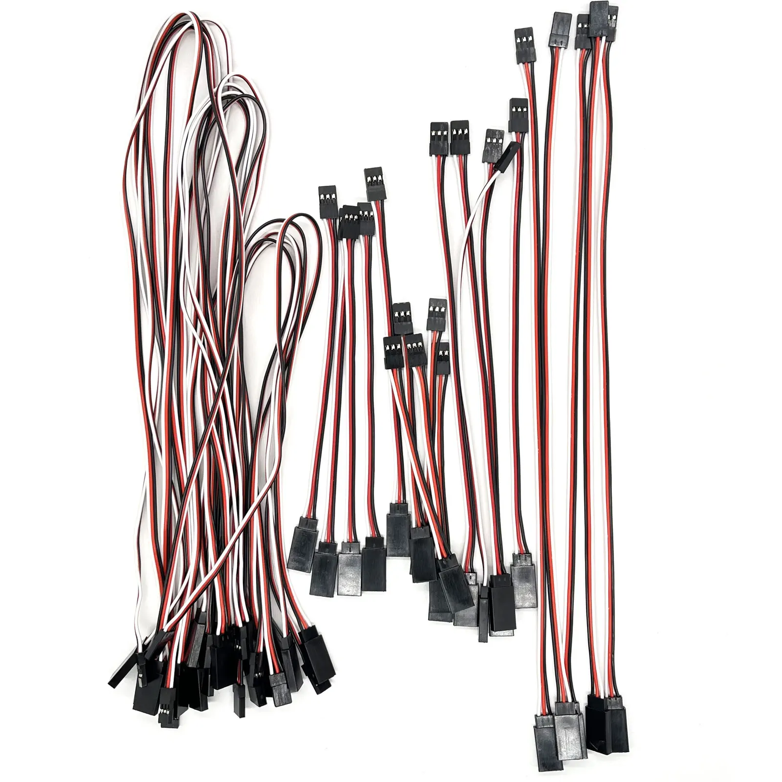 35 Pcs Servo Extension Cable  3-Pin  JST Male to Futaba/JR Female Connector 7sizes 10cm 15cm 20cm 30cm 40cm 50cm 60cm