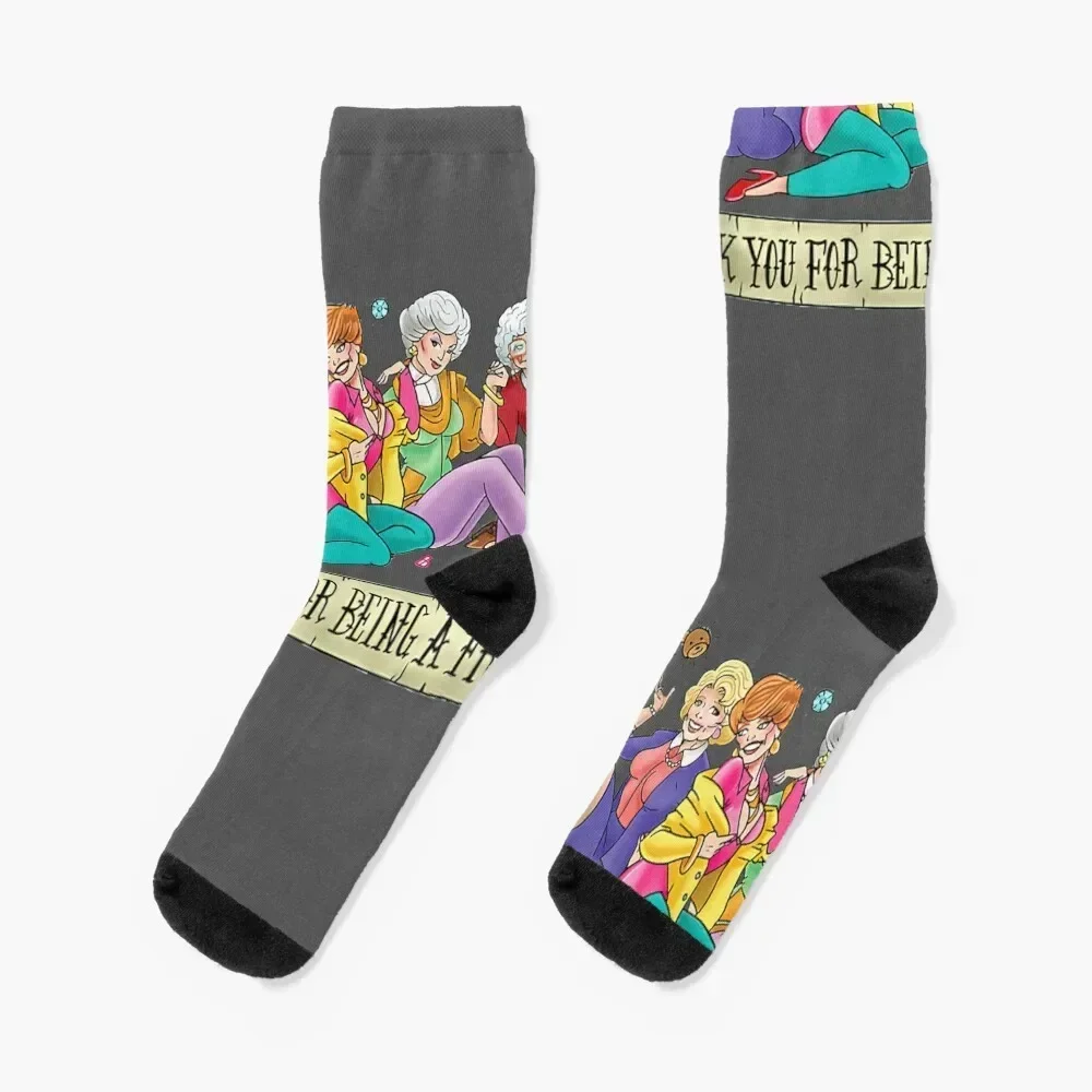 

Thank you for being a friend Socks sheer Heating sock warm winter with print Men Socks Women's