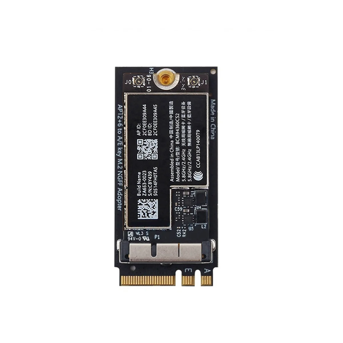 BCM94360CS2 Dual Band Wifi Card + NGFF M.2 Key A/E Adapter Card WIFI BT 4.0 802.11Ac Card for 11Inch A1465 13Inch A1466