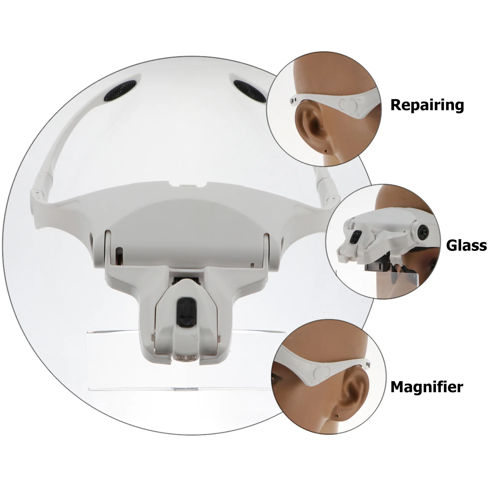 

Magnifier Magnifying Glasses Illuminated with Light for Reading Head-mounted Multifunctional