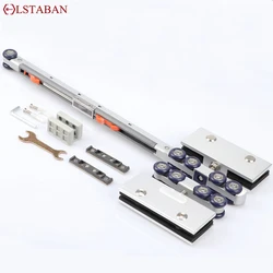 Two-way Buffer Suspension Wheel Sliding Door Hanging Rail Wheel Damping Buffer Track Pulley For Frameless Glass and Wooden Door