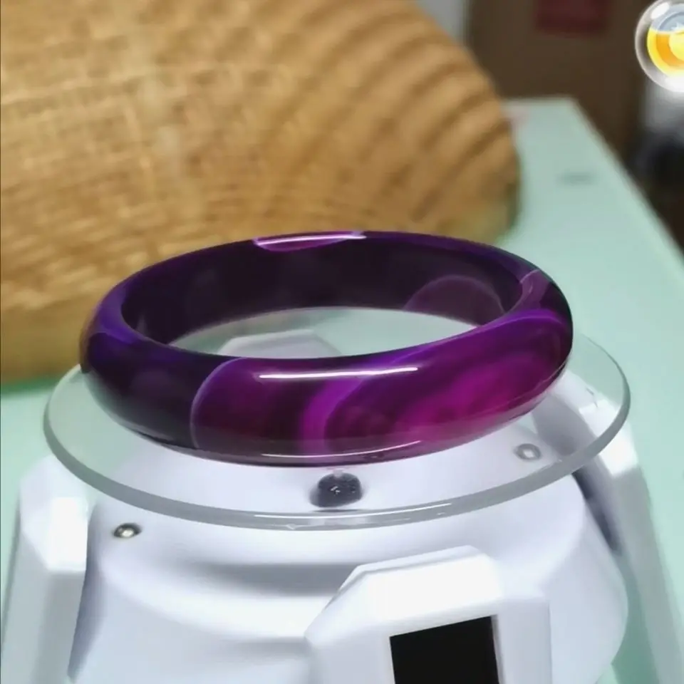 

Natural chalcedony agate cherry blossom purple bracelet women's fashion personalized jade bracelet gift box