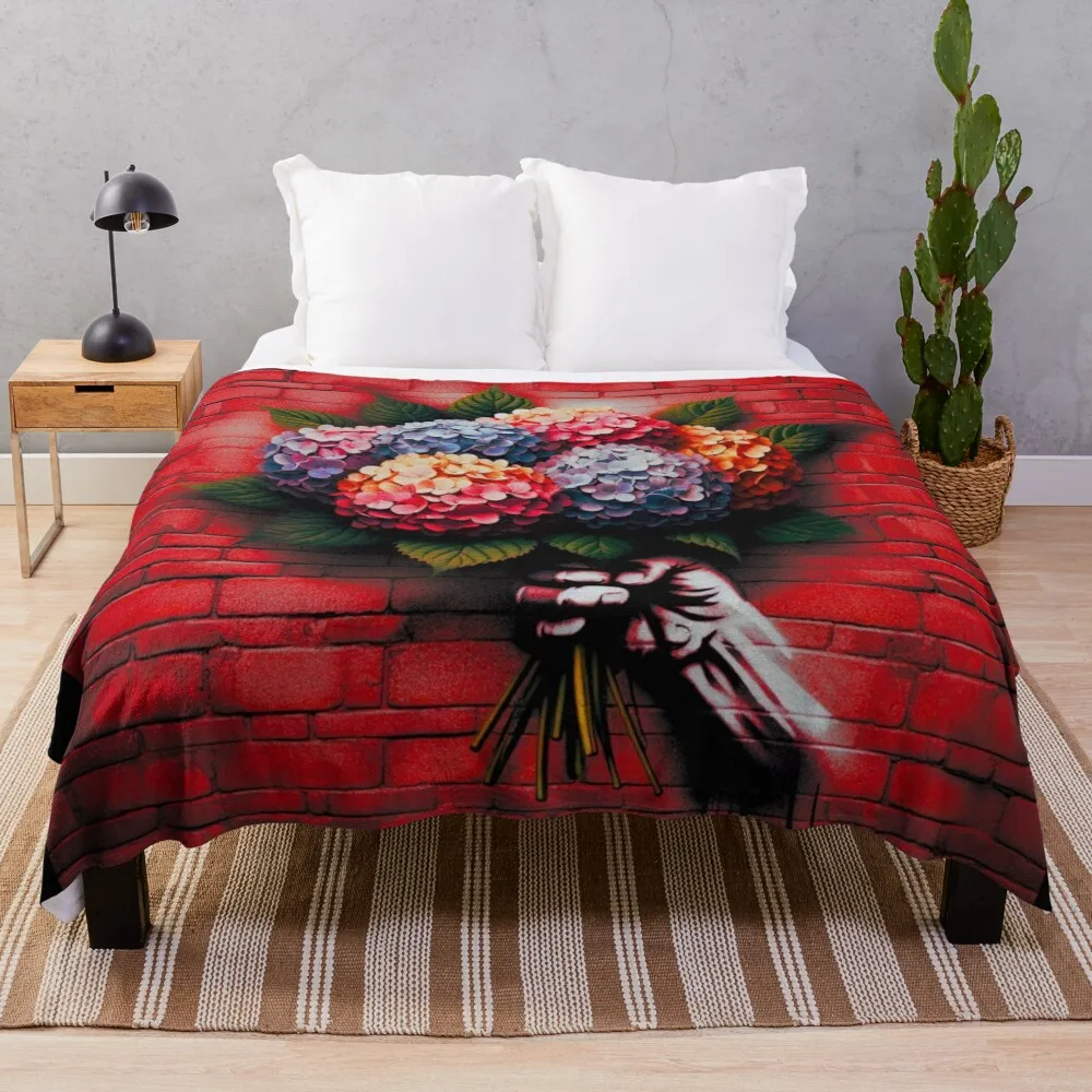 

The Flowers Hydrangea new series v3 Throw Blanket Blankets For Sofas Luxury Designer Blankets