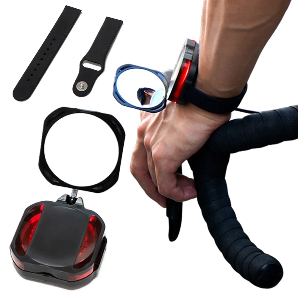 Bicycle Rearview Mirror Wristband Adjustable Angle Wrist Rear View Mirror 360 Degree Rotation Cycling Mirror Cycling Accessories