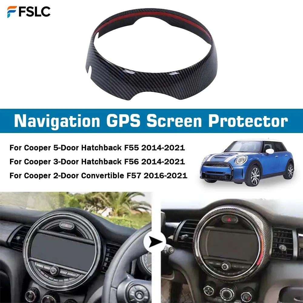 Decoration For Cooper Hatchback F55 F56 F57 2014‑2021 Carbon Fiber Style Navigation GPS Screen Protector Decoration 6.5 Inches