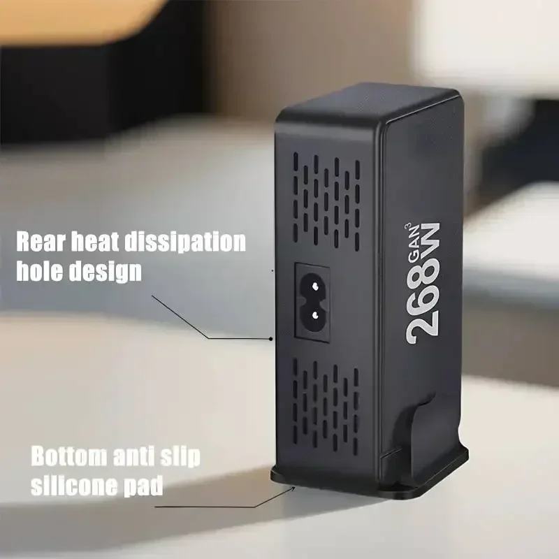 268W/240W GAN Gallium Nitride USB TypeC Multi-port Desktop Travel Charger With Power Adapter PD Charger Office Home Charger image 4
