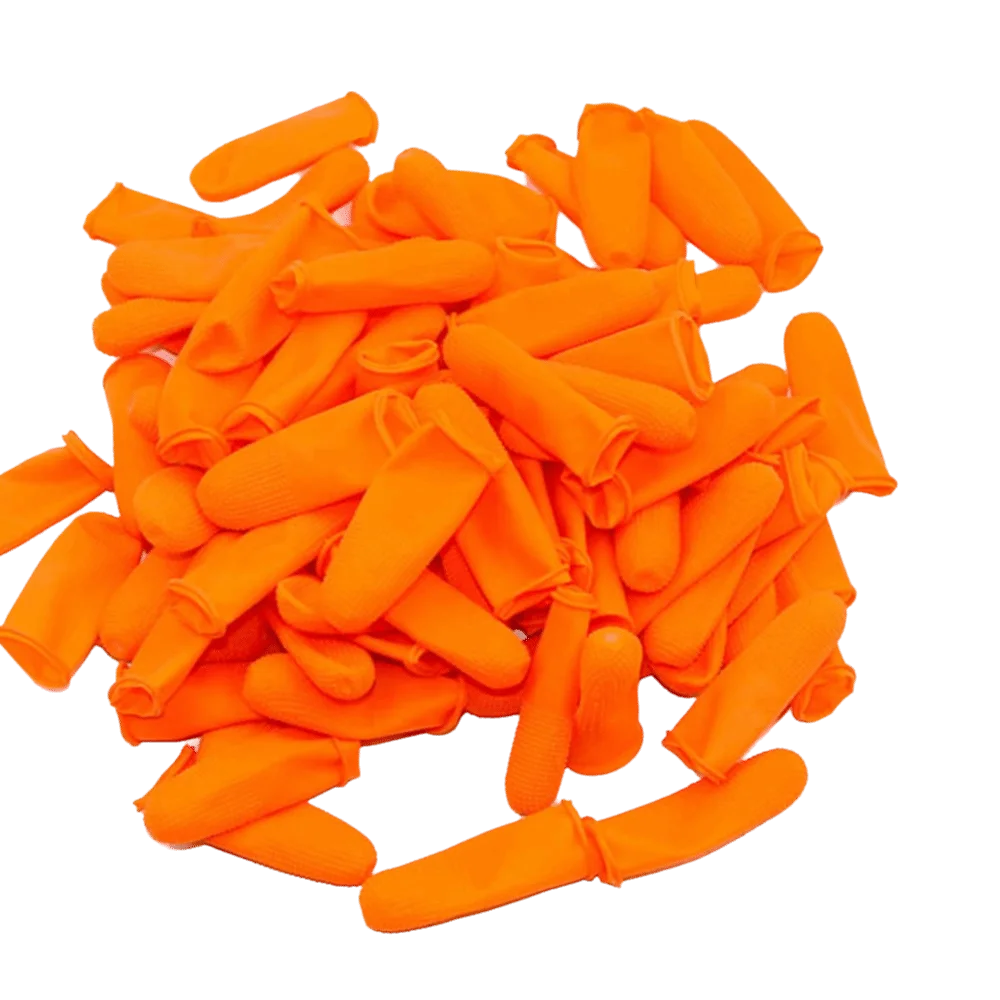 100pcs Latex Material Finger Cots Reusable Design Non-Slip Surface Finger Gloves Non-Static Finger Protectors Work Protection