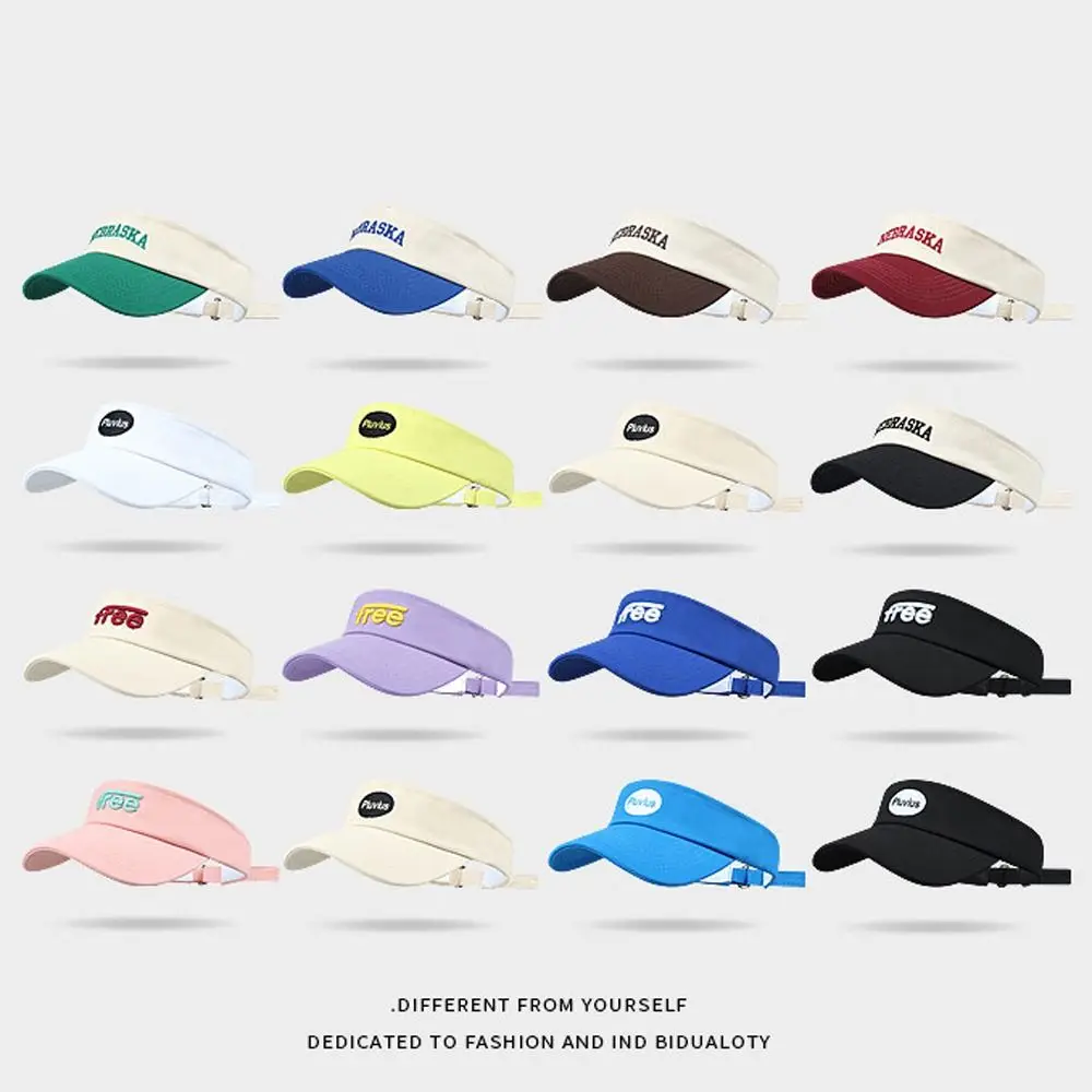 Summer Adjustable Empty Top Cap Assorted Colors Breathable Baseball Cap Sunscreen Cotton Sun Hat Outdoor Sport