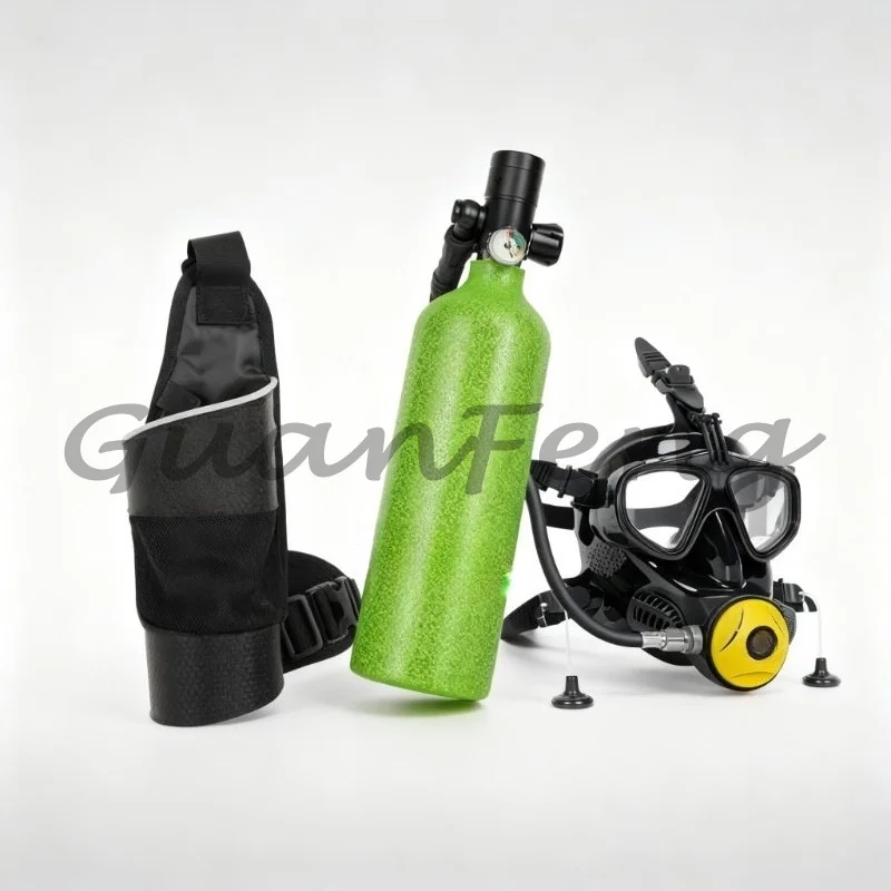 Portable Mini Scuba Tank, 10-20 Mins Underwater Breathing Diving Cylinder with Full Face Diving Mask