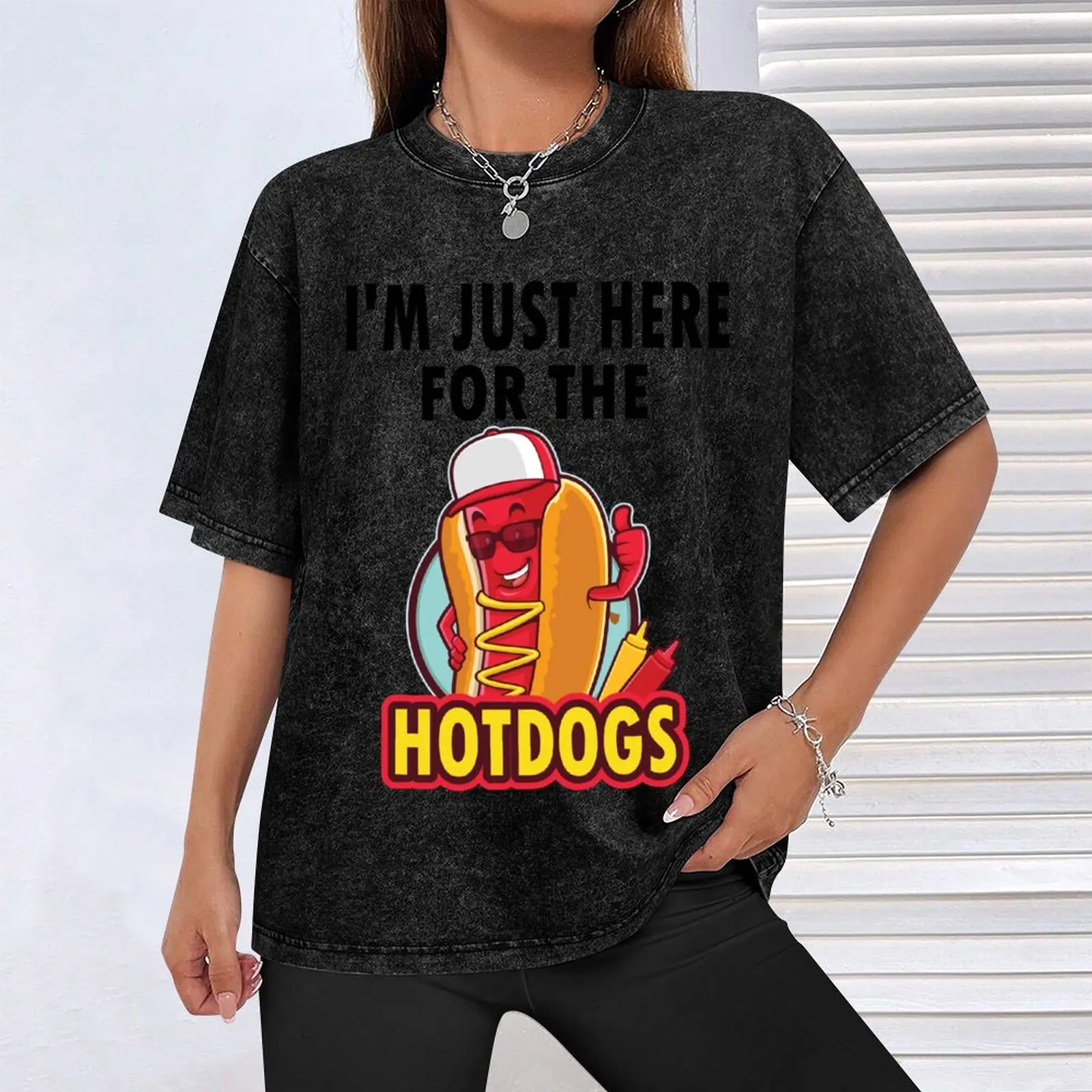 I'm Just Here For The Hotdogs T-Shirt heavyweights blacks mens graphic t-shirts image 4