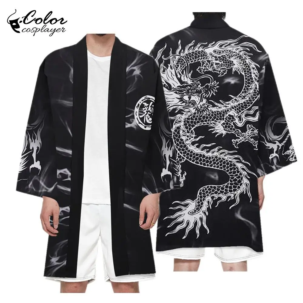 Color Cosplayer Chinese Style Cardigan Ukiyoe Pattern Long Haori Loose Tops Monk Cosplay Costume Adult Halloween Carnival Cloak