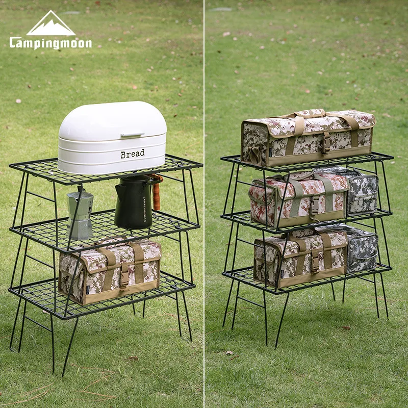 

T-235-4T Железный художественный стол для хранения, легкий многофункциональный портативный складной стол для кемпинга на открытом воздухе с алюминиевой панелью