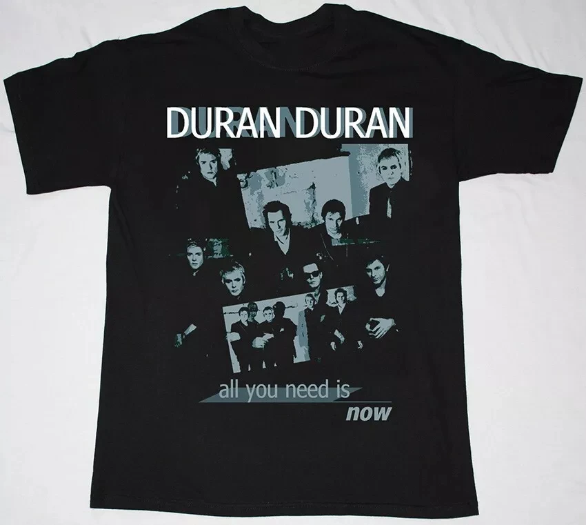 Vtg DURAN DURAN كل ما تحتاجه الآن تي شيرت قطني أسود فضفاض وقابل للتنفس للرجال والنساء برقبة دائرية من القطن الخالص