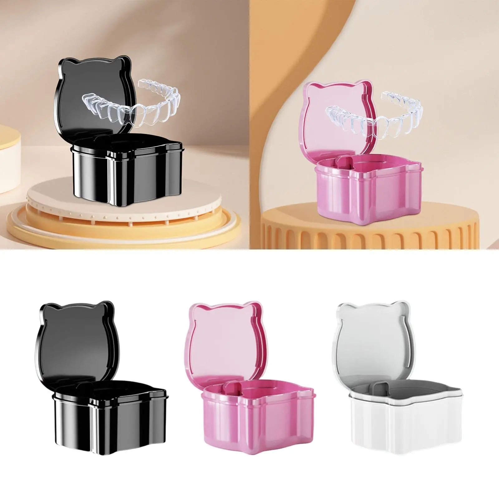 

Denture Storage Case Leakproof False Teeth Storage Box Denture Bath Box Case