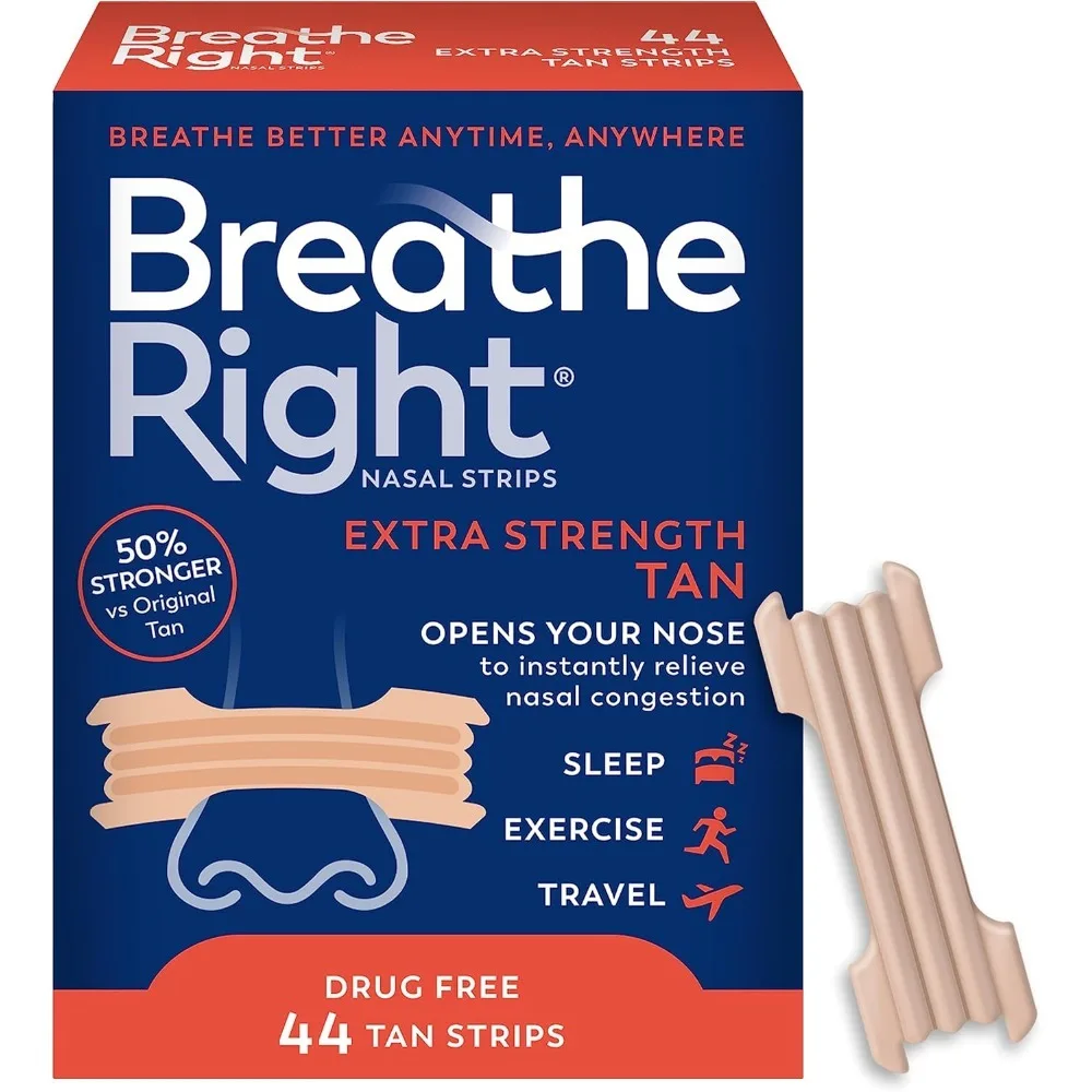 

Breathe Right Nasal Strips, Extra Strength, Tan Nasal Strips, Help Stop Snoring, Drug-Free Snoring Solution & Instant Nasal