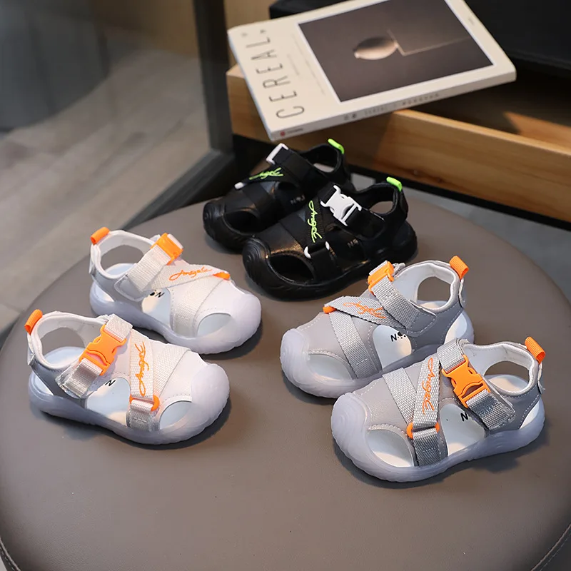 

Children's Toe Sandals Toddler Shoes 2023 Summer New Kick-proof Beach Boys and Girls Baby Soft Sol
