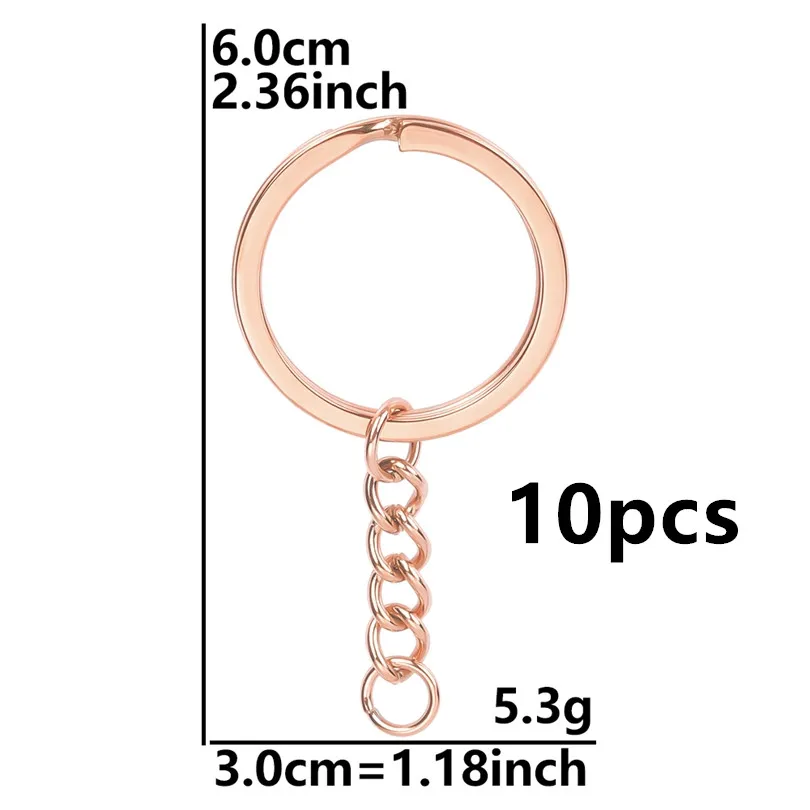 5pcs Stainless Steel Key Chain Accessories for DIY Projects