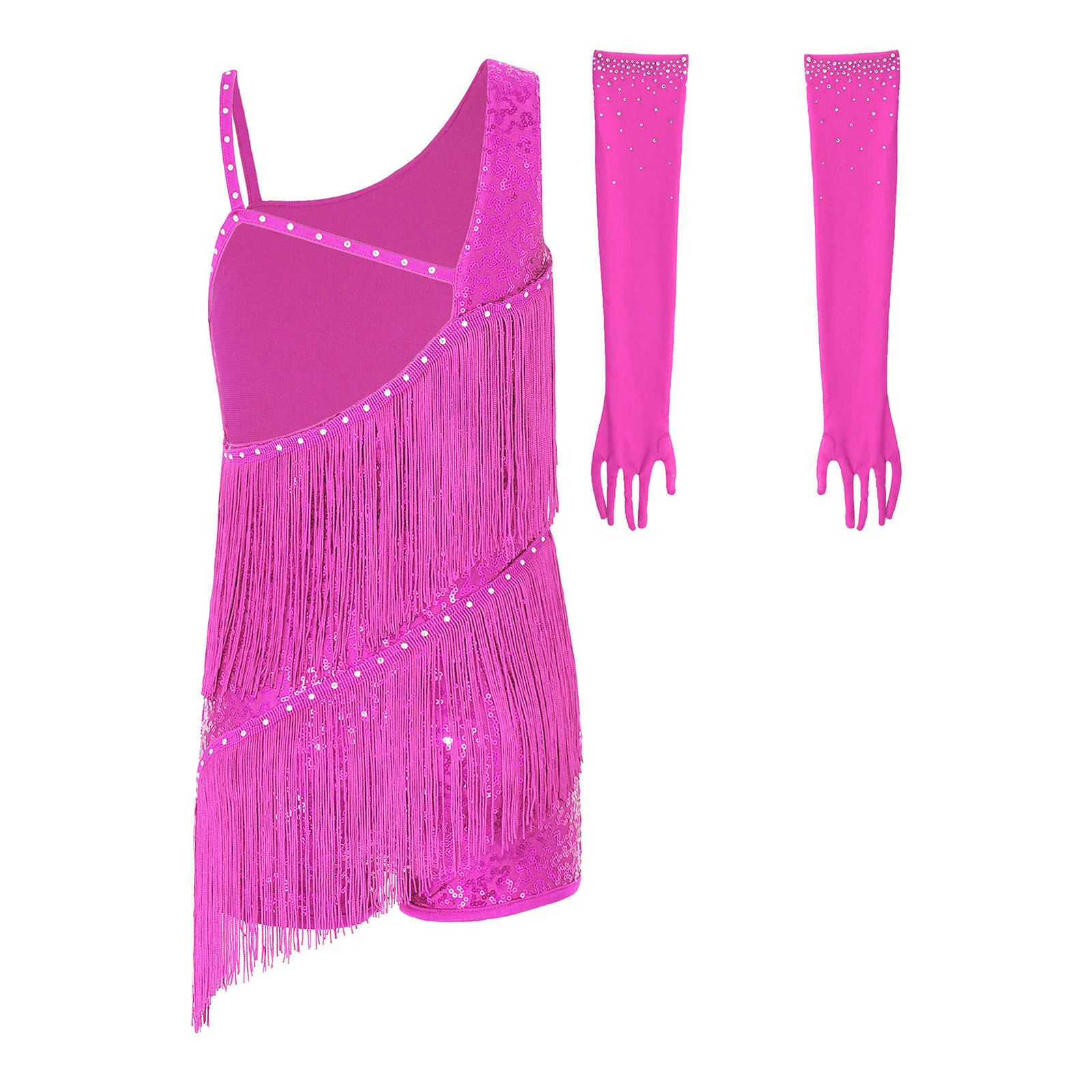 Children Girls Latin Jazz Dance Bodysuit Cha-cha Tango Rumba Samba Ballroom Salsa Ballet Skating Gymnastics Leotard Dress image 6