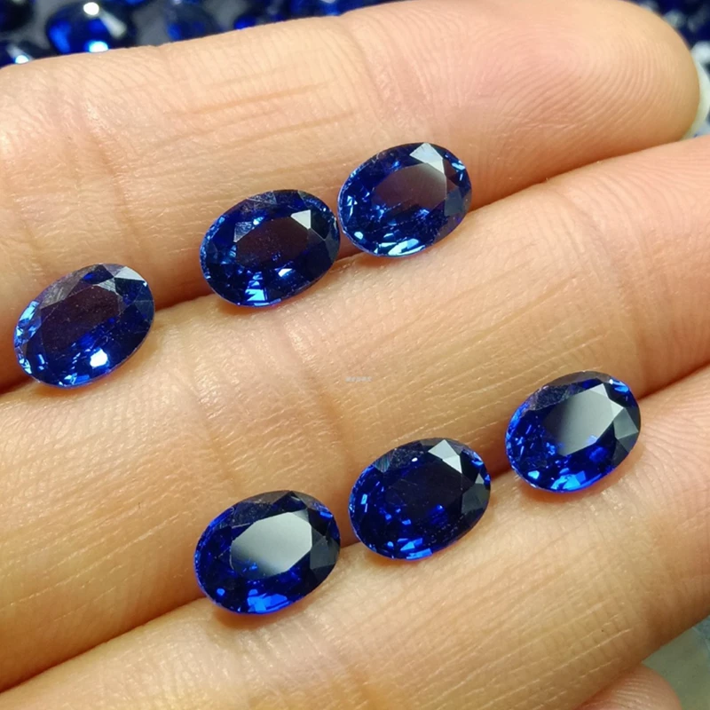 Top Blue Sapphire Oval Faceted Cut Real Sapphire Gemstone Bead Wholesale and Retail for Jewelry Making/Collection Gem